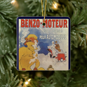 Ornement En Céramique Art Nouveau vintage, Femme ancienne voiture conver