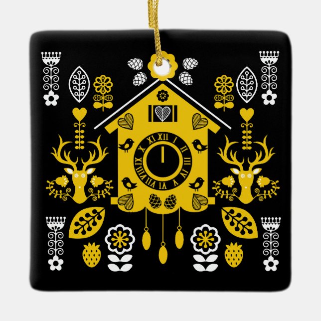 Ornement En Céramique Art populaire allemand Bauernmalerei (Devant)