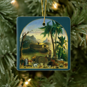 Ornement En Céramique Art populaire victorien vintage, Arche de Noé par 