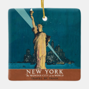 Ornement En Céramique Art vintage de la Statue de la Liberté de New York