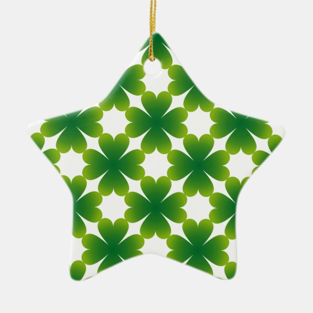 Ornement En Céramique Article fait sur commande de cadeau de shamrock (Devant)