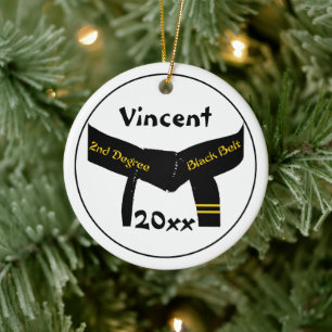 Ornement En Céramique Arts martiaux 2e degré Ceinture noire