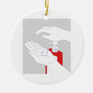 Ornement En Céramique Aseptisant Monoline de main
