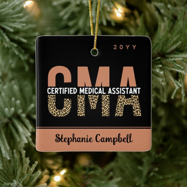Ornement En Céramique Assistant Médicale certifié CMA personnalisé Leopa (Arbre)