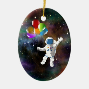 Ornement En Céramique Astronaut avec ballons