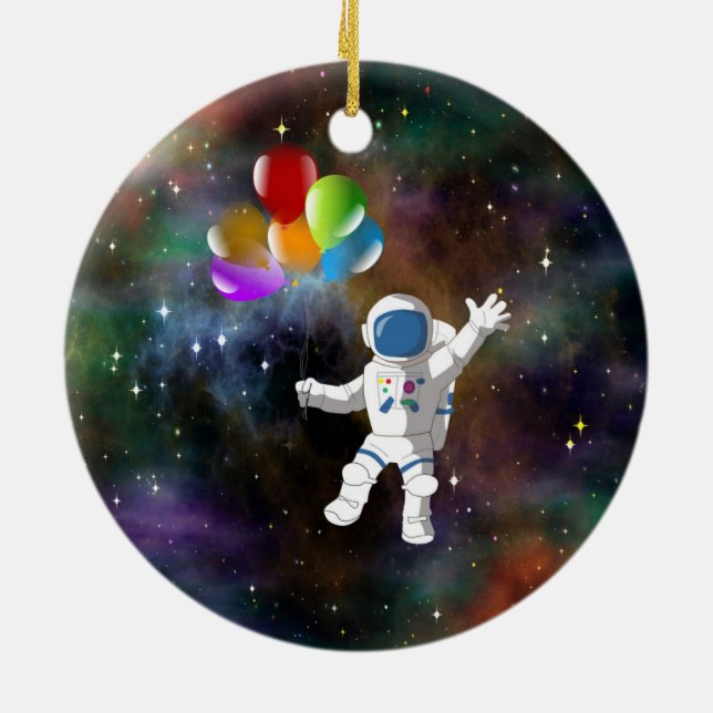 Ornement En Céramique Astronaut avec ballons (Dos)