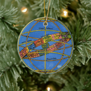 Ornement En Céramique Astronome Claudius Ptolemy, Céleste Vintage