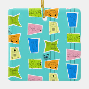 Ornement en céramique atomique kitsch rétro