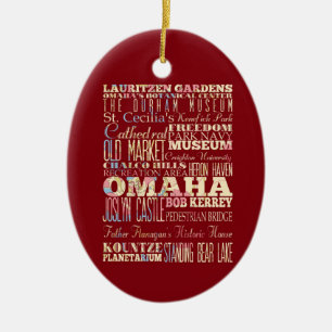 Ornement En Céramique Attractions et endroits célèbres d'Omaha, Nébraska