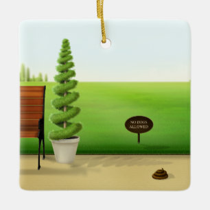 Ornement En Céramique "Aucun chien n'est autorisé" "Ne pas tomber dans l