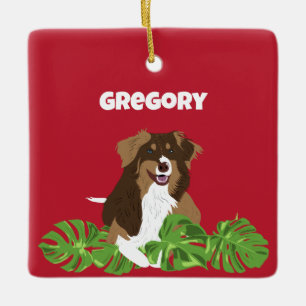 Ornement En Céramique Australie Shelpherd Aussie Cog Photo personnalisée