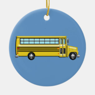 Ornement En Céramique Autobus scolaire jaune superbe