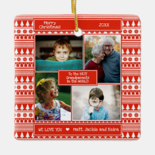 Ornement En Céramique Aux meilleurs grands-parents dans le monde photo n