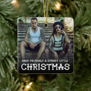 Ornement En Céramique Ayez-vous une petite photo de Noël Éffrayante