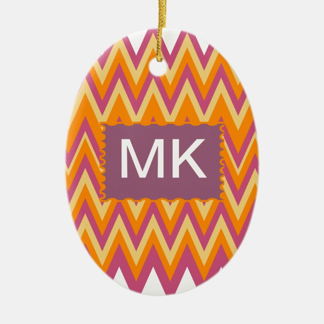 Ornement En Céramique Aztec Tribal ZigZag (Devant)