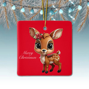 Ornement En Céramique Baby Deer, Fawn, Doit 🦌 🎄 Joyeux Noël