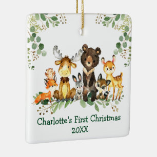 Ornement En Céramique Baby First Christmas Animaux rustiques Végétation