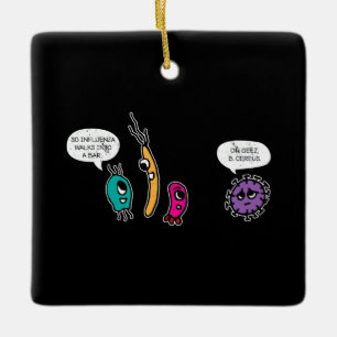 Ornement En Céramique Bactéries amusantes Biologiste de la biologie des 