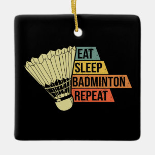 Ornement En Céramique Badminton Retro Vintage
