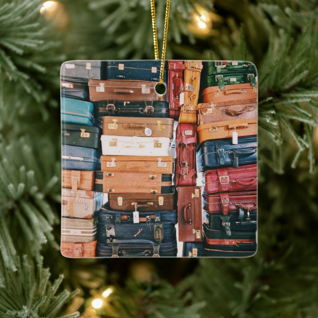 Ornement En Céramique Bagages vintages (Arbre)