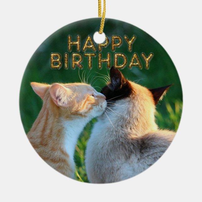 Ornement En Céramique Baiser d'anniversaire (Devant)