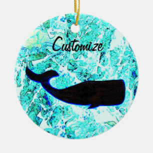 Ornement En Céramique baleine noire Thunder_Cove customisé