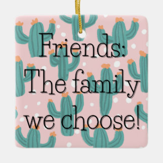 Ornement En Céramique Balise cadeau Carré de cactus de famille choisie /