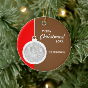 Ornement En Céramique Balle décorative de Noël