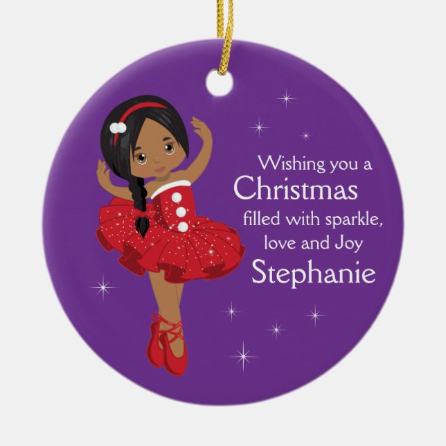 Ornement en céramique Ballerina de Noël multicultu (Devant)