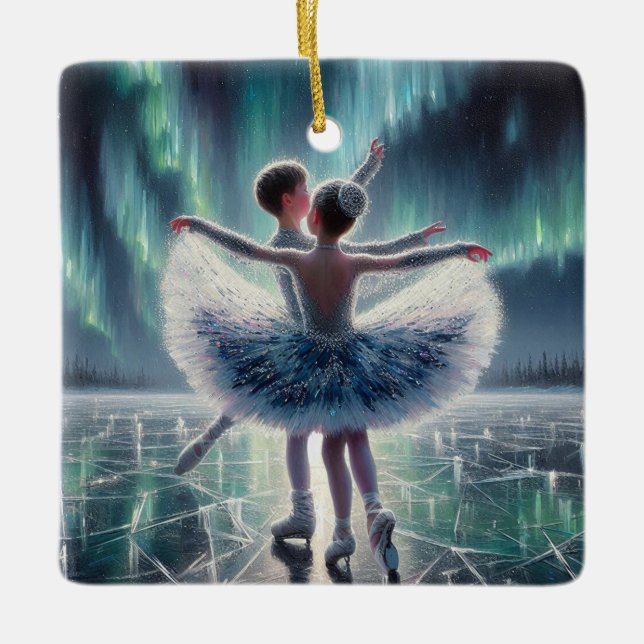 Ornement En Céramique Ballet sur glace Aurora (Devant)