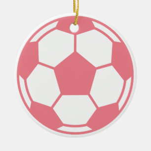 Ornement En Céramique Ballon de football rose