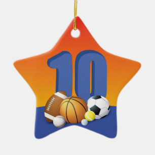 Ornement En Céramique Bals de sport du 10e anniversaire