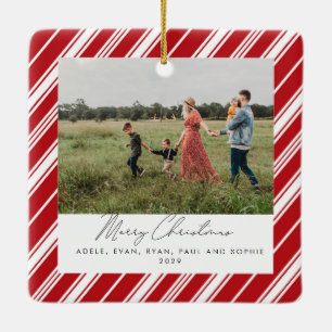 Ornement En Céramique Bande de canne Joyeux Noël