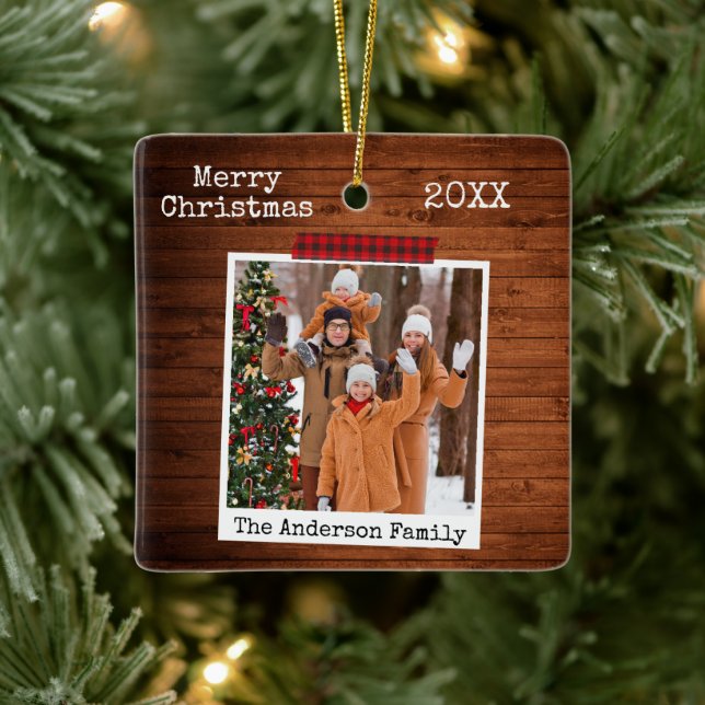 Ornement En Céramique Bande d'embarcation en bois rouge plate Style phot (Arbre)