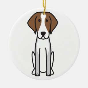 Ornement En Céramique Bande dessinée de chien de fox-hound américain