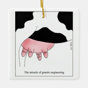 Ornement En Céramique Bande dessinée de mamelle de GMO de vache à génie
