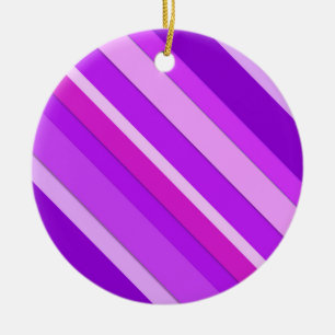 Ornement En Céramique Bandes de bonbons en couches - violet et orchidée