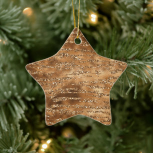 Ornement En Céramique Bandes de Parties scintillant Brown or
