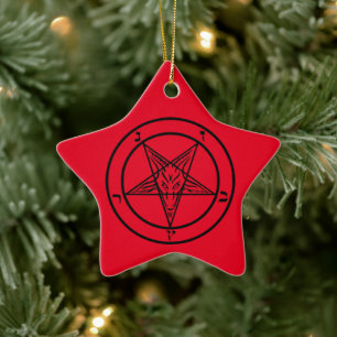 Ornement En Céramique Baphomet Pentagram Satanique