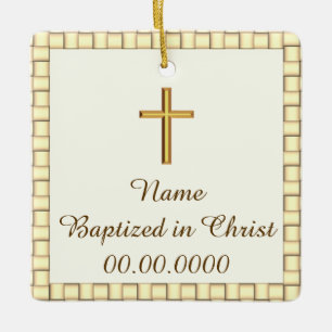 Ornement En Céramique Baptême