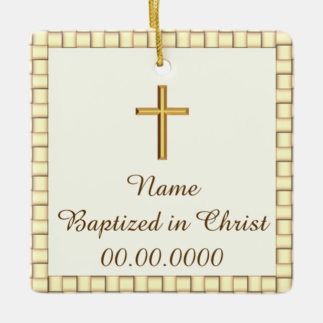Ornement En Céramique Baptême (Devant)