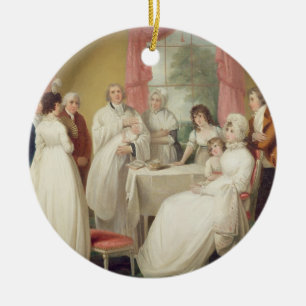 Ornement En Céramique Baptême de l'héritier, (huile sur la toile) Se