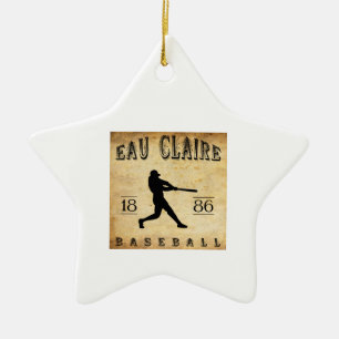 Ornement En Céramique Base-ball 1886 d'Eau Claire le Wisconsin