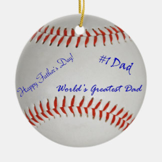 Ornement En Céramique Baseball autographe