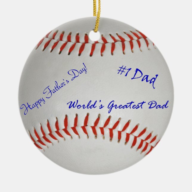 Ornement En Céramique Baseball autographe (Devant)