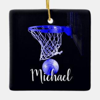 Ornement En Céramique Basket bleu