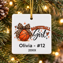 Basketball Fille Personnalisé Arc Léopard Noël