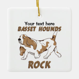 Ornement En Céramique BassET HOUNDS ROCK ALL