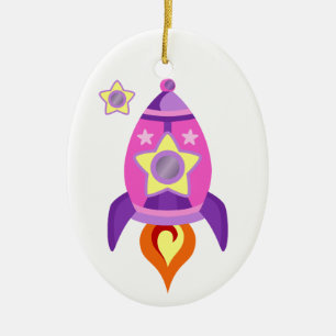 Ornement En Céramique Bateau rose de Rocket