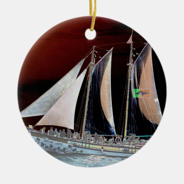 Ornement En Céramique Bateaux à voile (Devant)